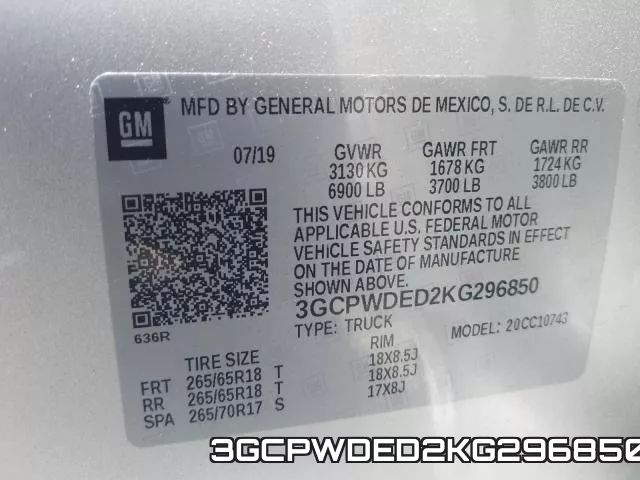 3GCPWDED2KG296850 фото 2