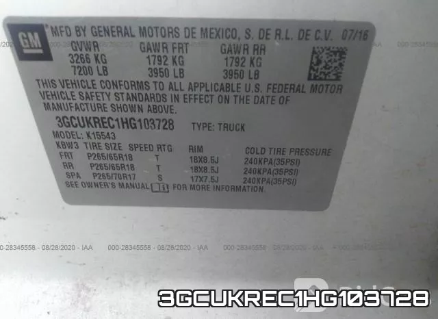 3GCUKREC1HG103728 фото 10