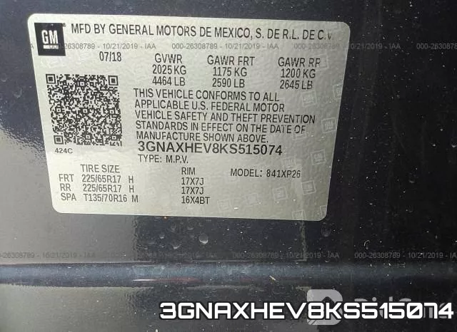 3GNAXHEV8KS515074 фото 10