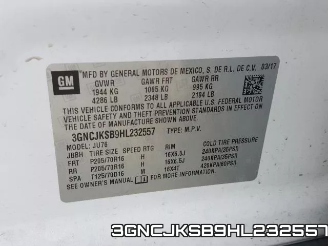 3GNCJKSB9HL232557 фото 2