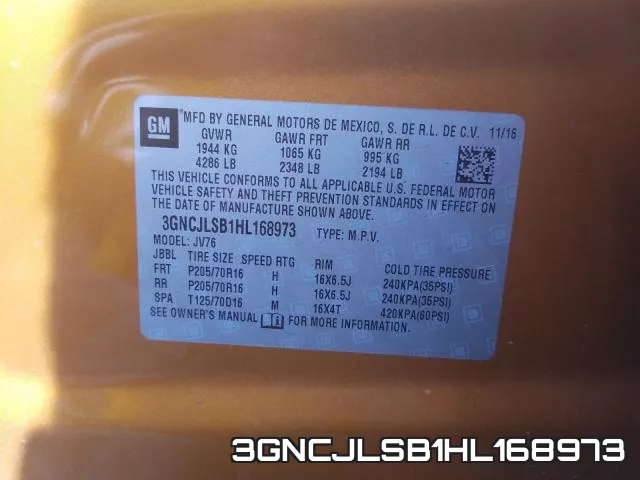 3GNCJLSB1HL168973 фото 2