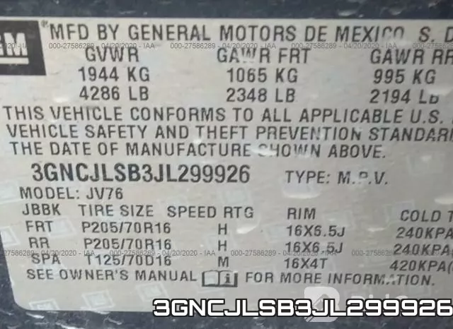 3GNCJLSB3JL299926 фото 10