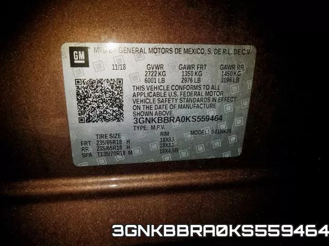3GNKBBRA0KS559464 фото 2