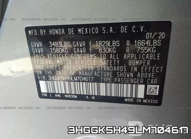 3HGGK5H49LM704617 фото 10