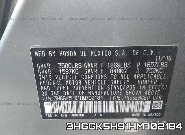 3HGGK5H91HM702184 фото 10
