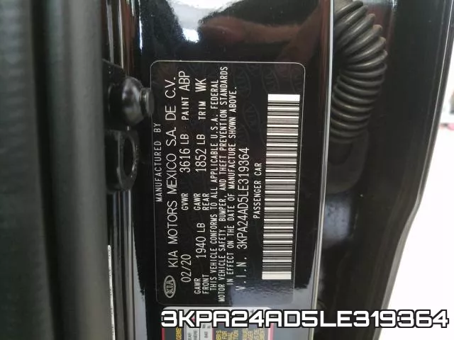 3KPA24AD5LE319364 фото 2