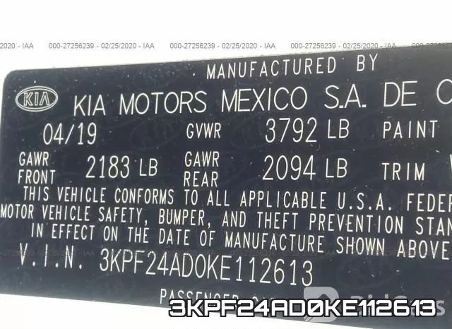 3KPF24AD0KE112613 фото 10