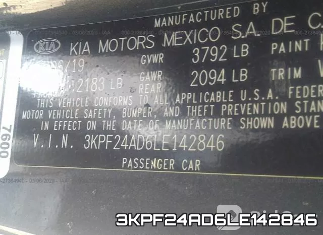 3KPF24AD6LE142846 фото 10