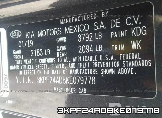 3KPF24AD8KE079778 фото 10