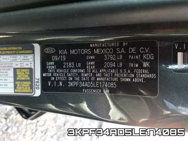 3KPF34AD5LE174085 фото 2
