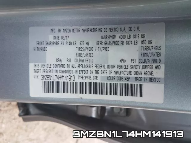 3MZBN1L74HM141913 фото 2