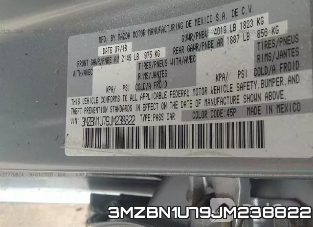 3MZBN1U79JM238822 фото 10