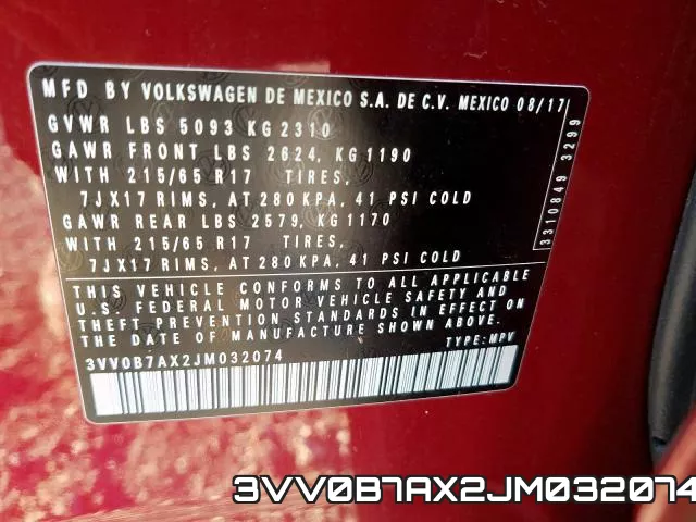 3VV0B7AX2JM032074 фото 2
