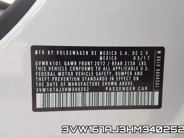 3VW167AJ3HM340252 фото 2