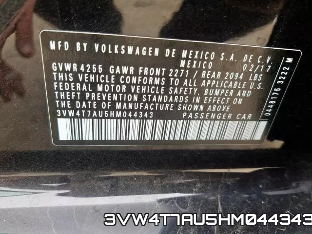 3VW4T7AU5HM044343 фото 2