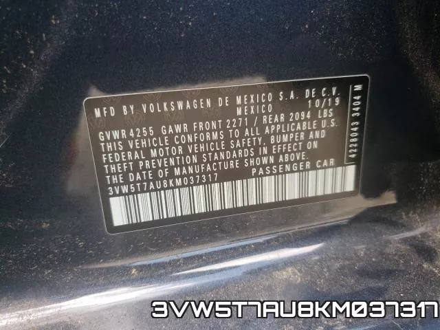 3VW5T7AU8KM037317 фото 2