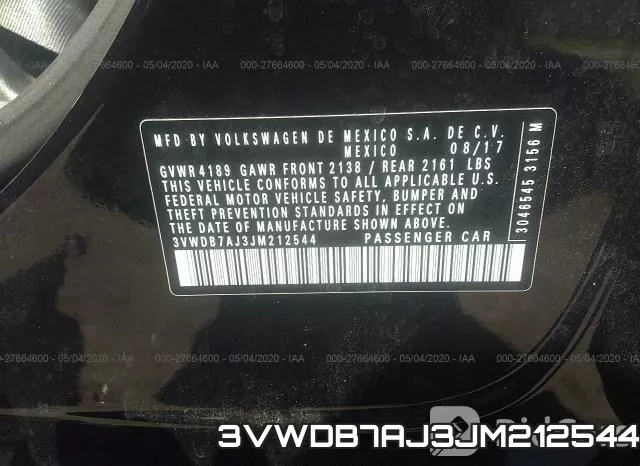 3VWDB7AJ3JM212544 фото 10