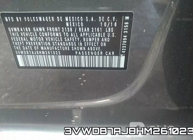 3VWDB7AJ8HM261023 фото 10
