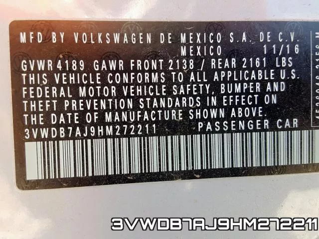 3VWDB7AJ9HM272211 фото 2