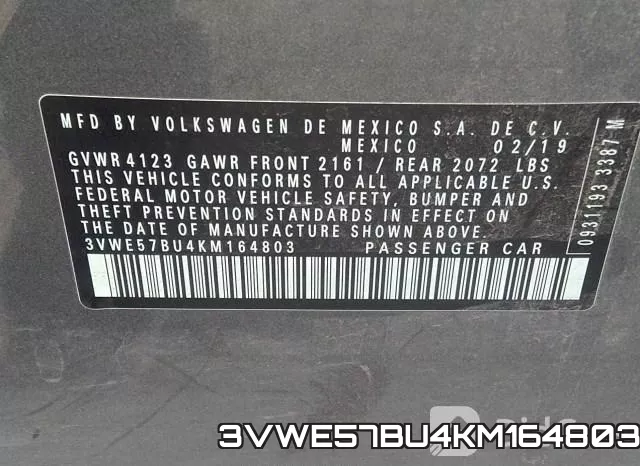 3VWE57BU4KM164803 фото 10