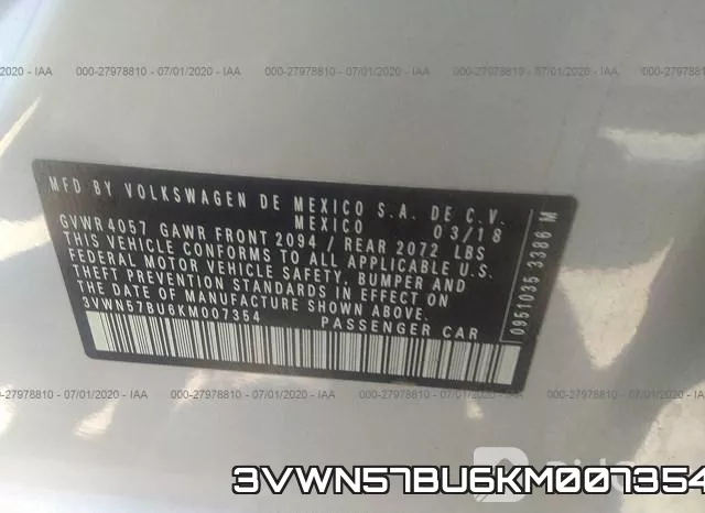 3VWN57BU6KM007354 фото 10