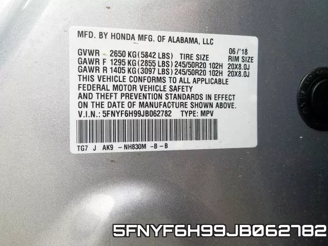 5FNYF6H99JB062782 фото 2