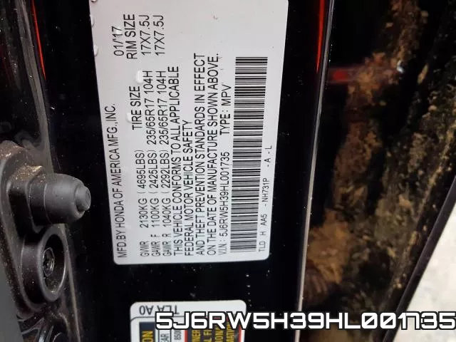 5J6RW5H39HL001735 фото 2