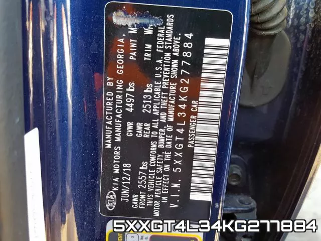5XXGT4L34KG277884 фото 2