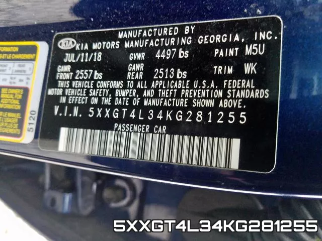 5XXGT4L34KG281255 фото 2