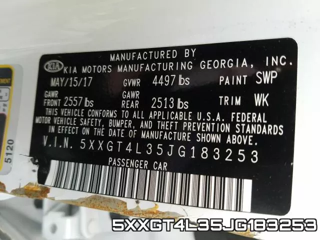 5XXGT4L35JG183253 фото 2