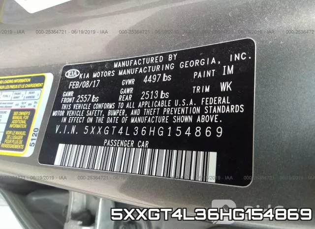 5XXGT4L36HG154869 фото 10