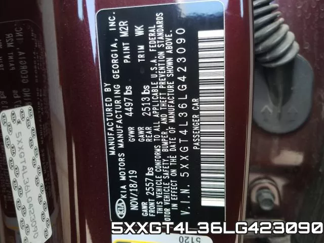 5XXGT4L36LG423090 фото 2