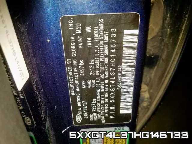 5XXGT4L37HG146733 фото 2