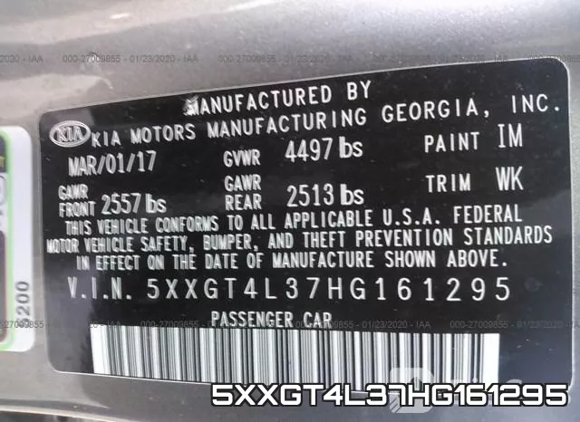5XXGT4L37HG161295 фото 10