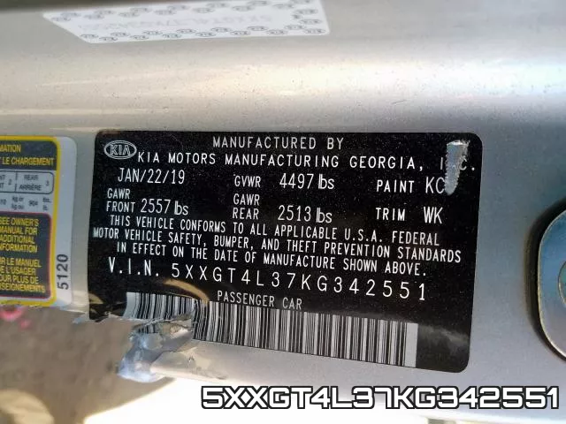 5XXGT4L37KG342551 фото 2