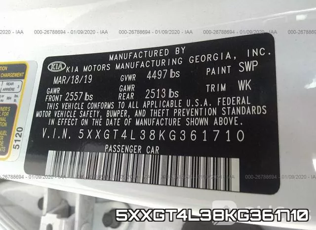 5XXGT4L38KG361710 фото 10