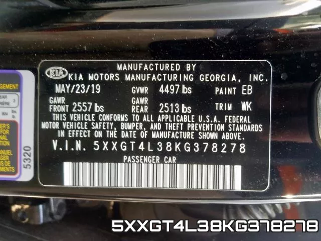 5XXGT4L38KG378278 фото 2