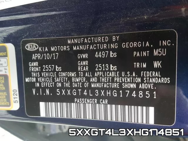 5XXGT4L3XHG174851 фото 2