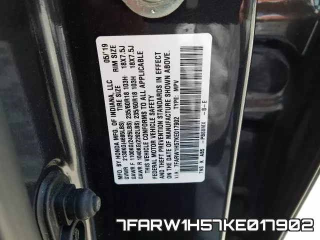 7FARW1H57KE017902 фото 2