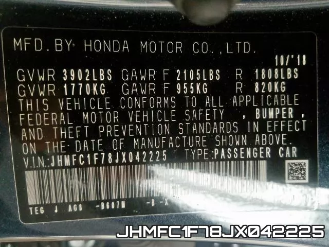 JHMFC1F78JX042225 фото 2