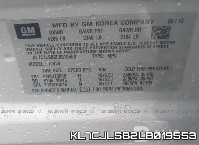 KL7CJLSB2LB019553 фото 10