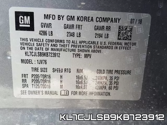 KL7CJLSB9KB723912 фото 2