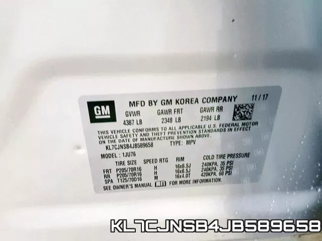 KL7CJNSB4JB589658 фото 2