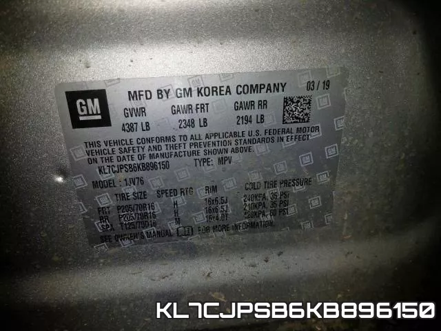 KL7CJPSB6KB896150 фото 2