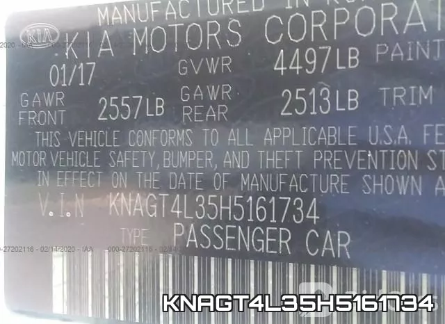 KNAGT4L35H5161734 фото 10