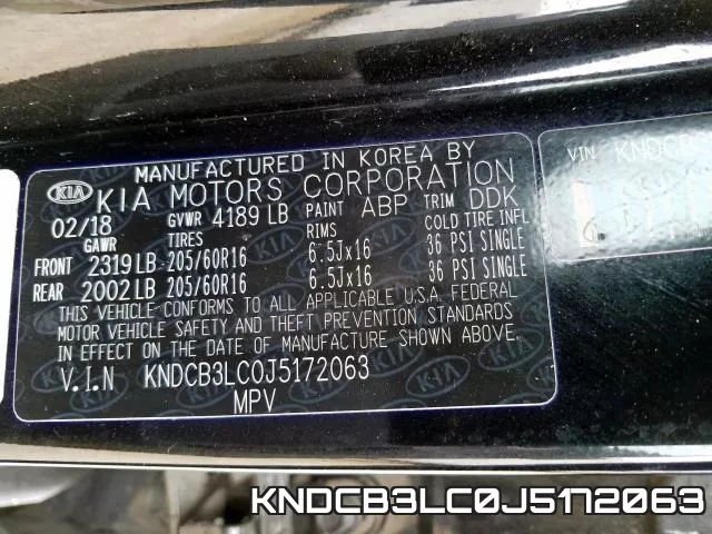 KNDCB3LC0J5172063 фото 2