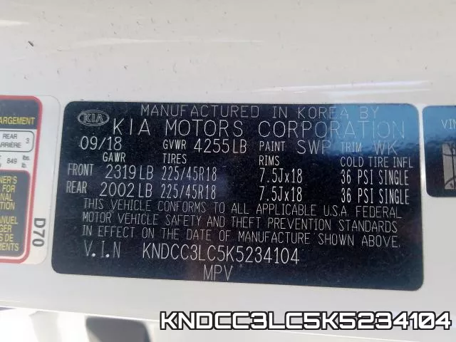 KNDCC3LC5K5234104 фото 2
