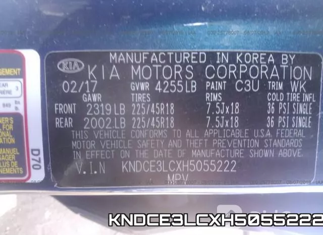 KNDCE3LCXH5055222 фото 10