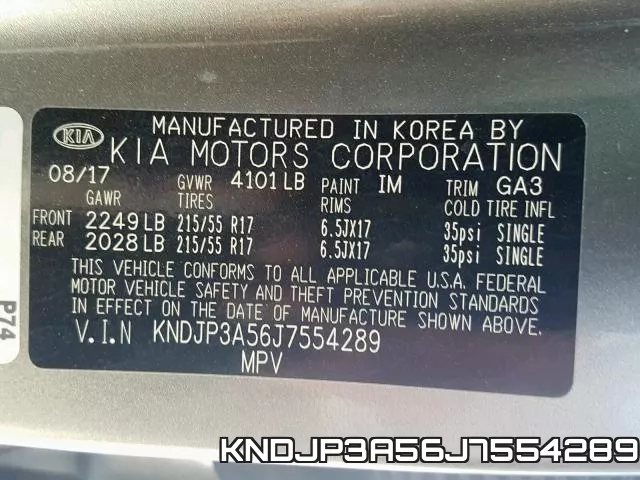 KNDJP3A56J7554289 фото 2
