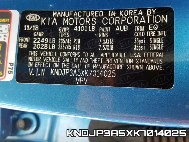 KNDJP3A5XK7014025 фото 2